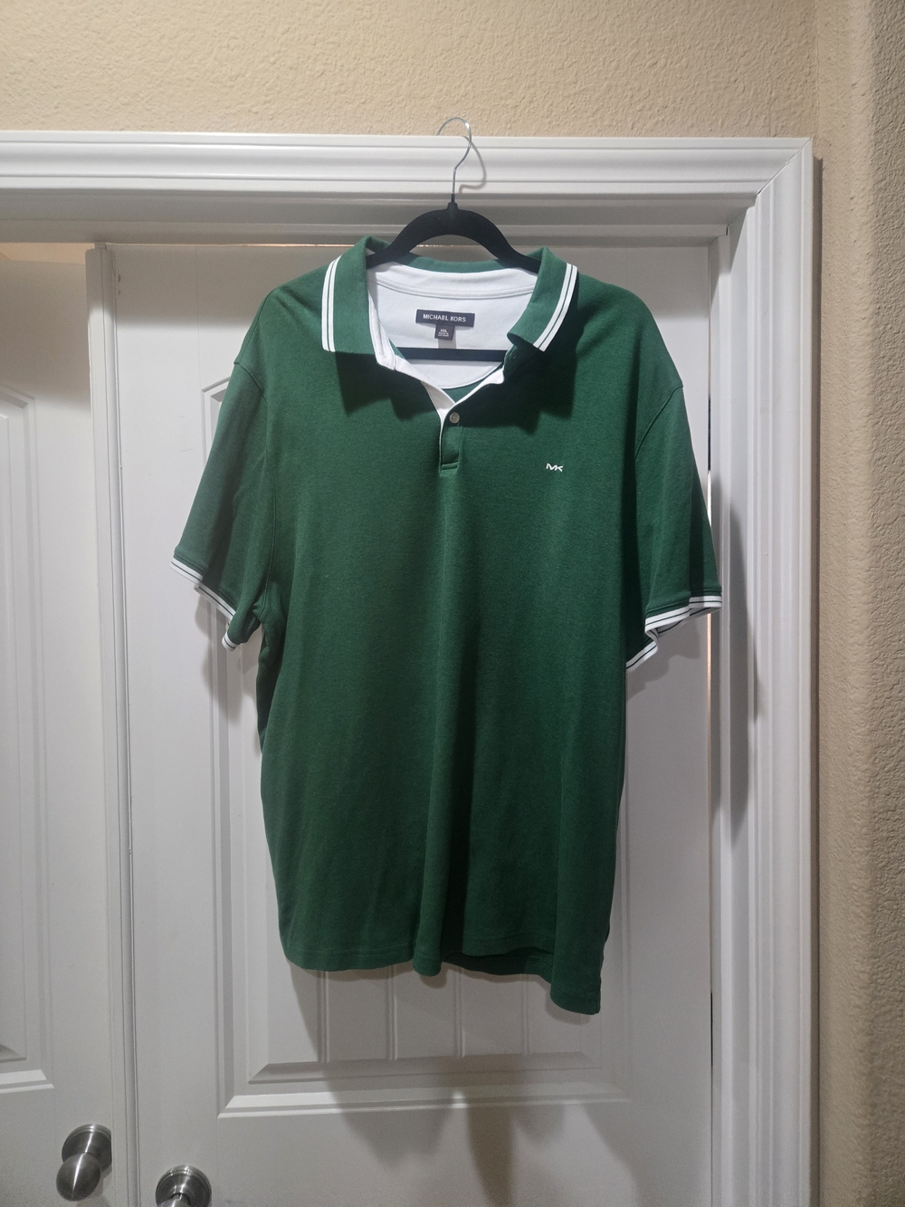 Michael Kors Green Polo with White Trim  Size XXl EUC